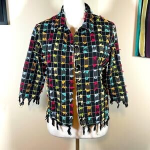 Vintage funky cropped shirt jacket